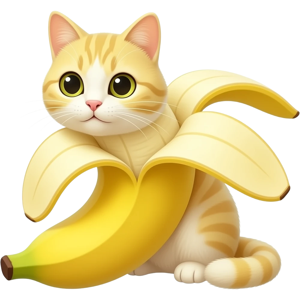 cat made of banana body head all looks like banana emoji