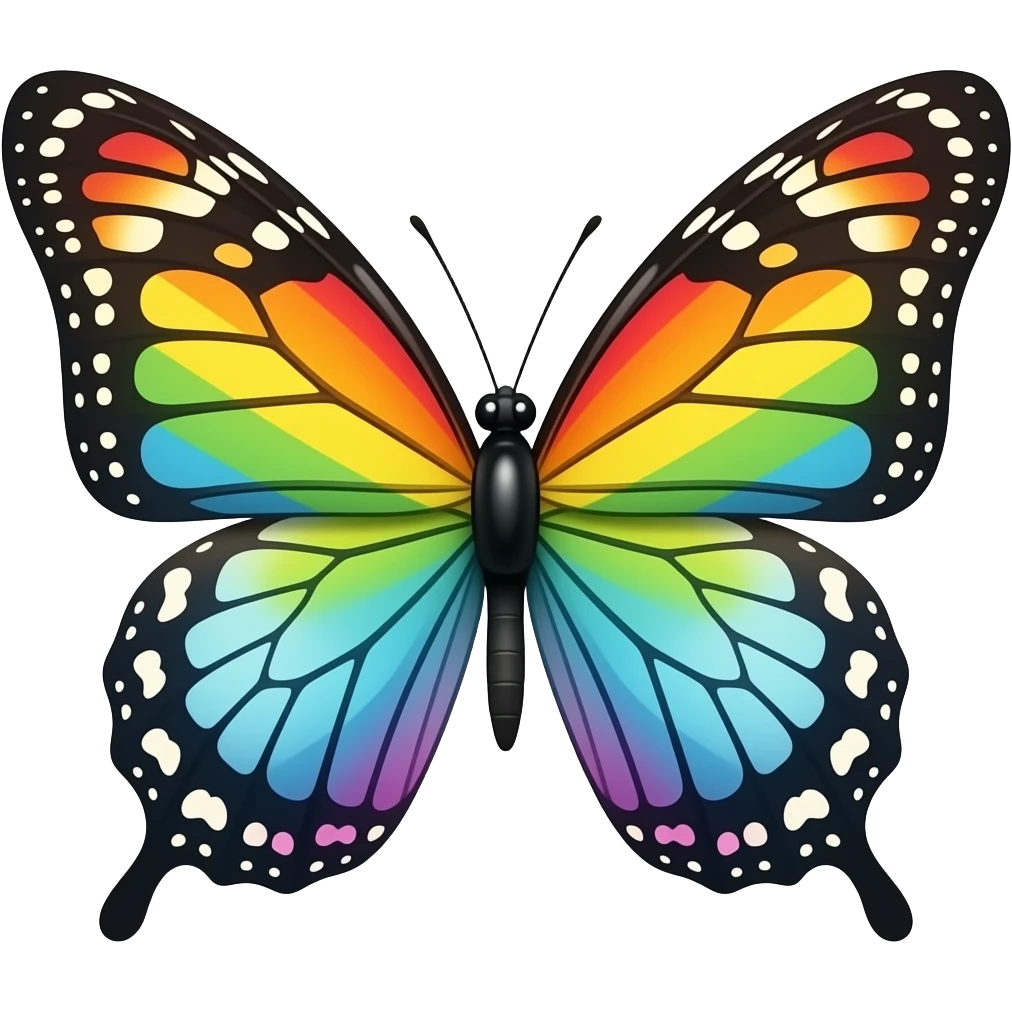 Rainbow butterflie emoji