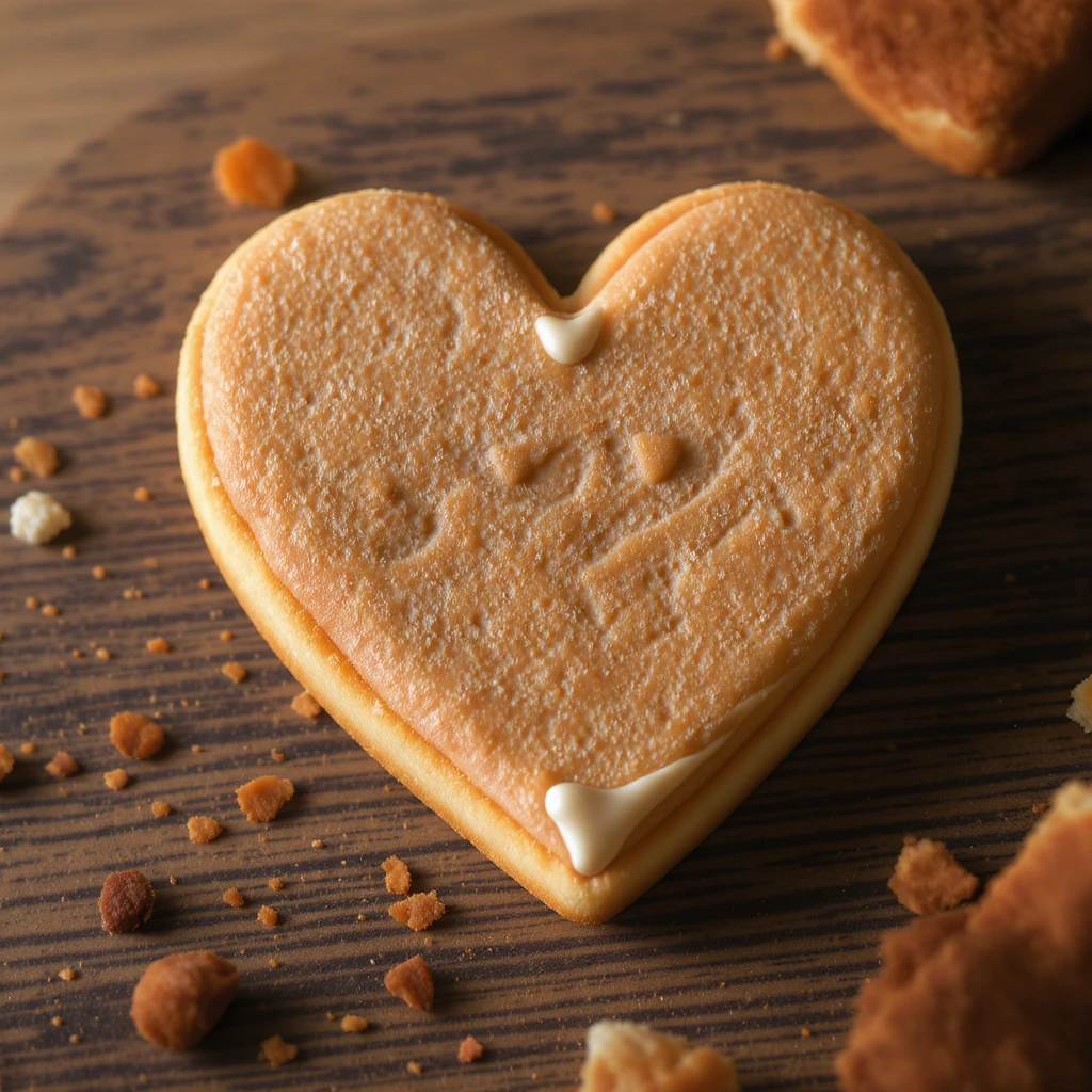 heart-shaped cookie, professional photography style emoji