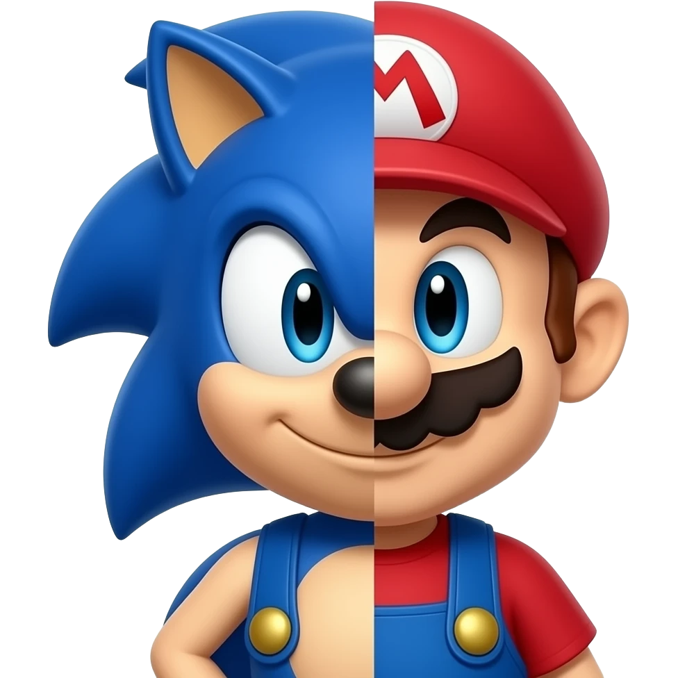 Sonic misturado com Mario  so o rosto emoji