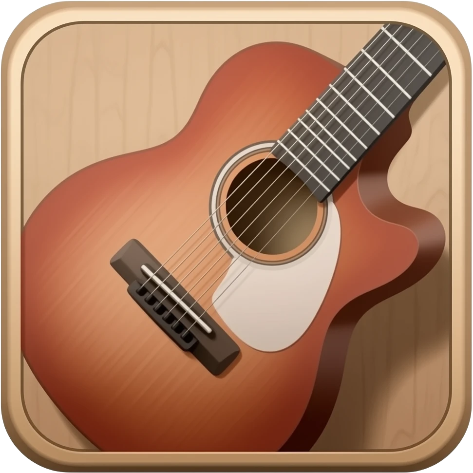 Gitar tahta kırmızı emoji