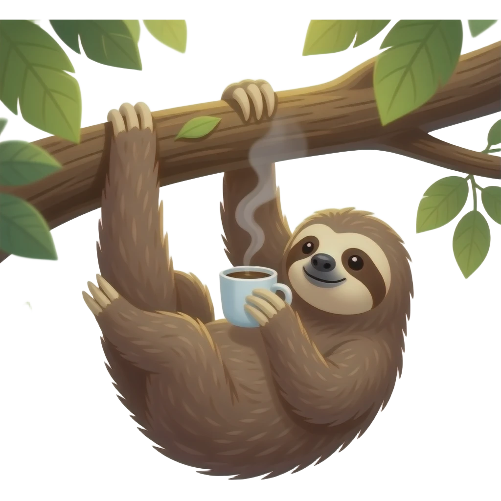 sloth DRINK COFFEE emoji
