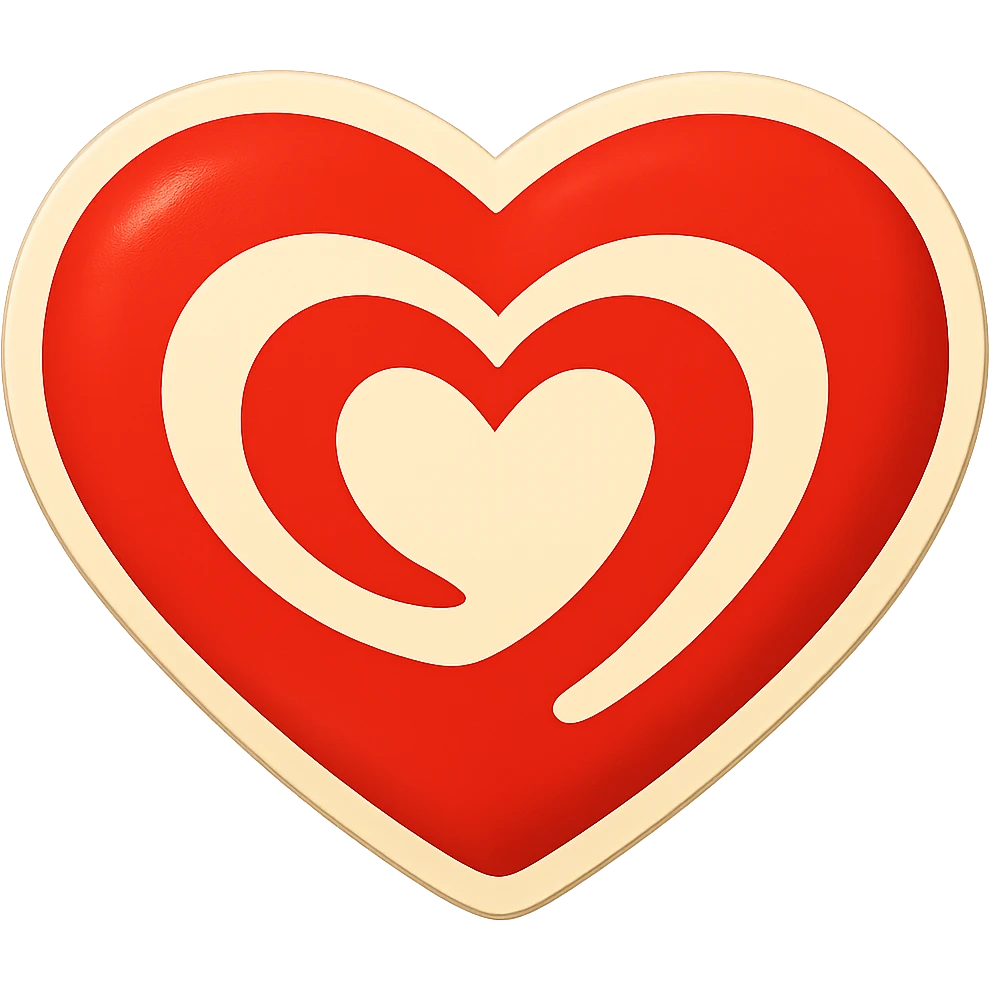Edit Wall’s ice cream logo heart with red and white colors, smooth lines, no text. Create pulse animation frame 1 with the smallest size. Sticker style for presentation on transparent background. emoji