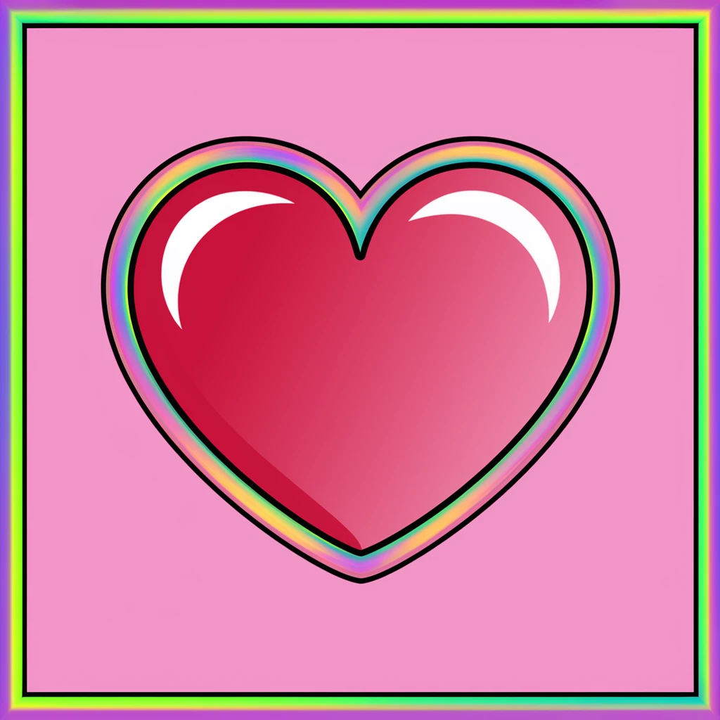 heart with a holographic pastel border emoji
