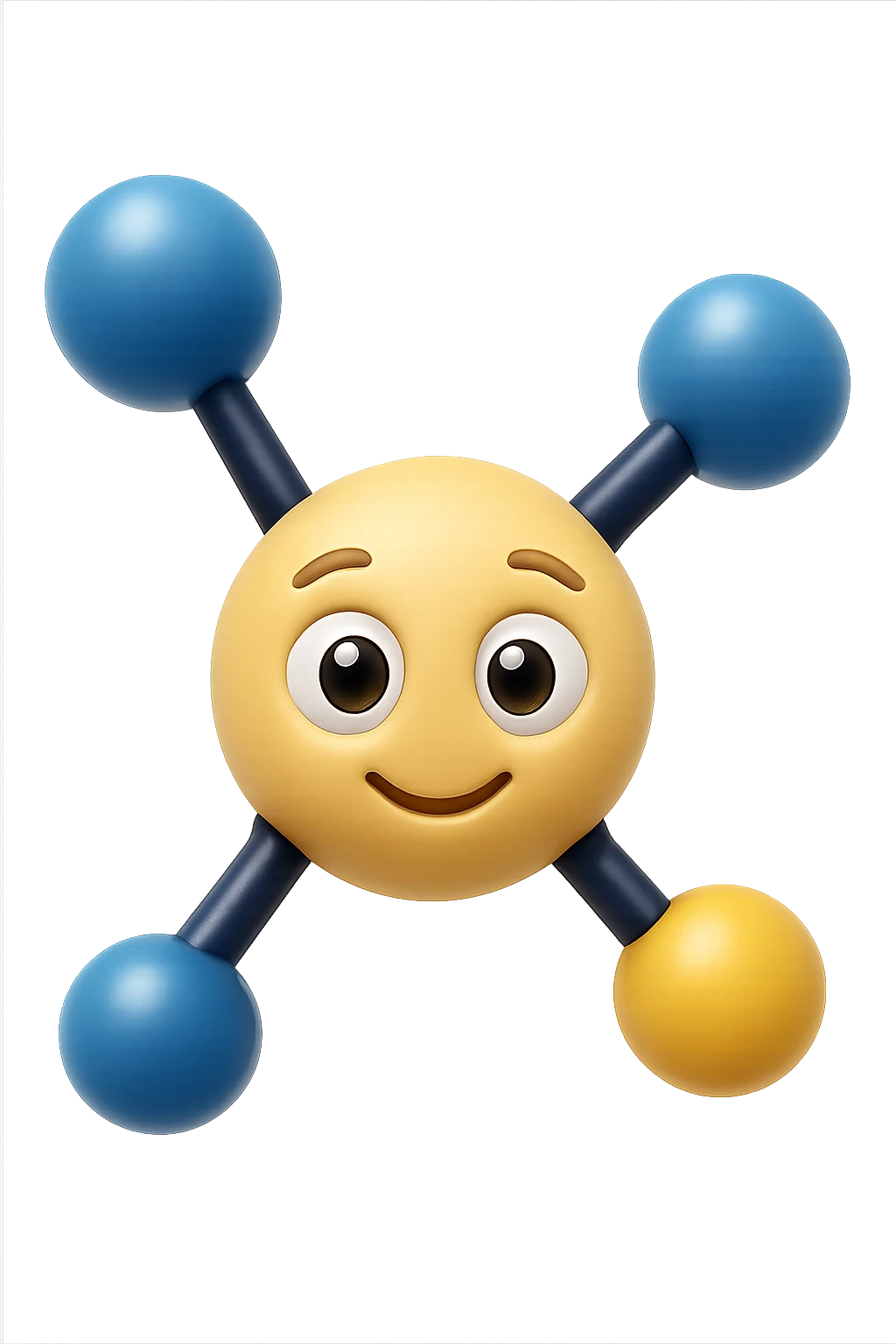 emoji stile iphone in 3d di istamina molecola con occhi con la parte bianca pure, iperrealistico 4k emoji