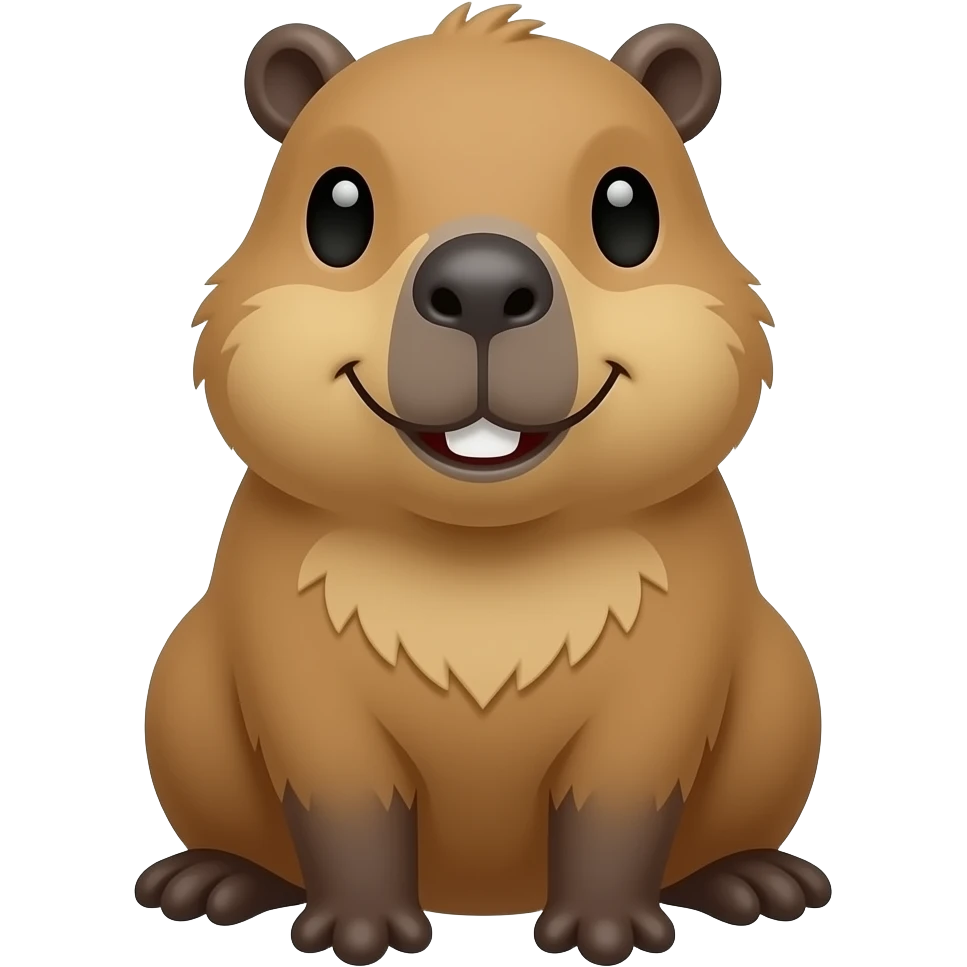 sigma capybara sittting happy smile mouth closed emoji