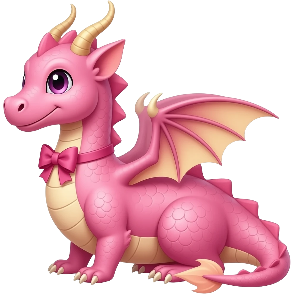 Quiero un dragon rosado con lazito emoji