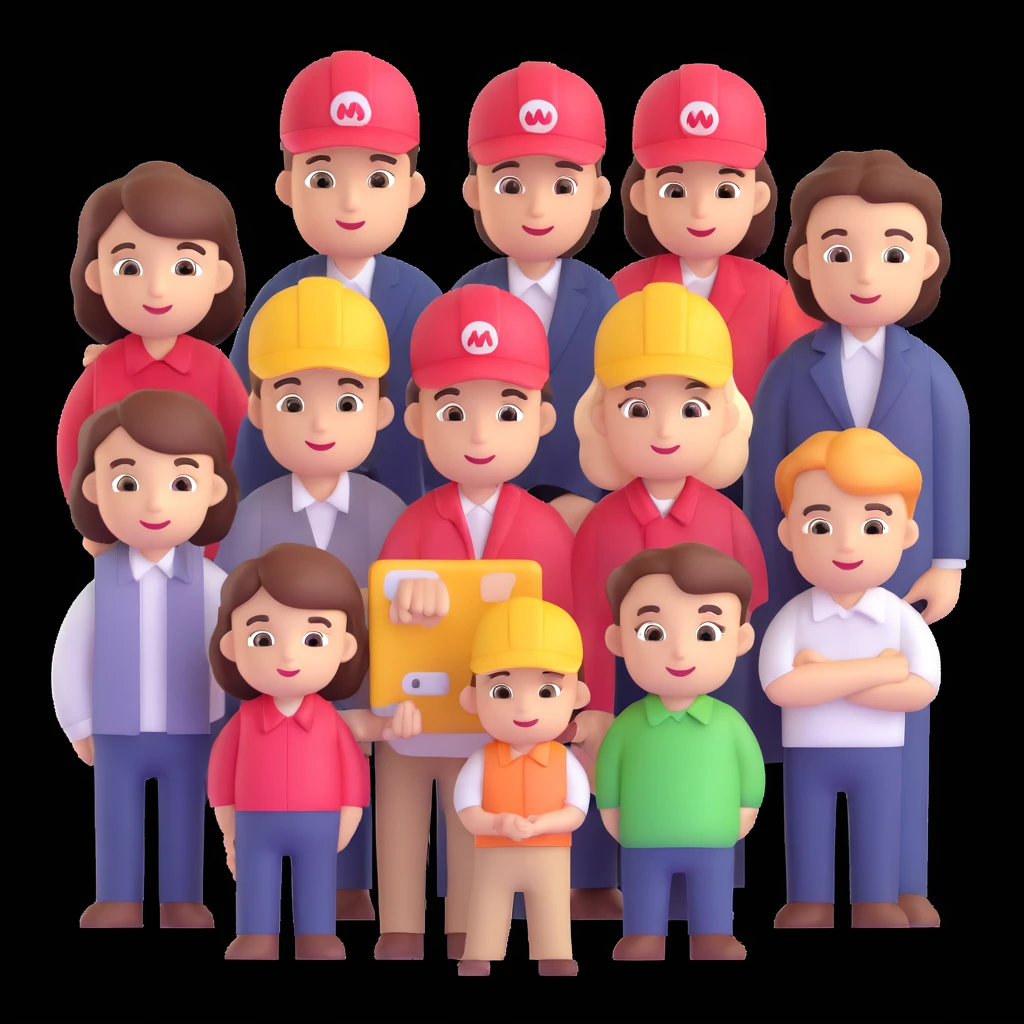 depict 8 designers and one manager emoji