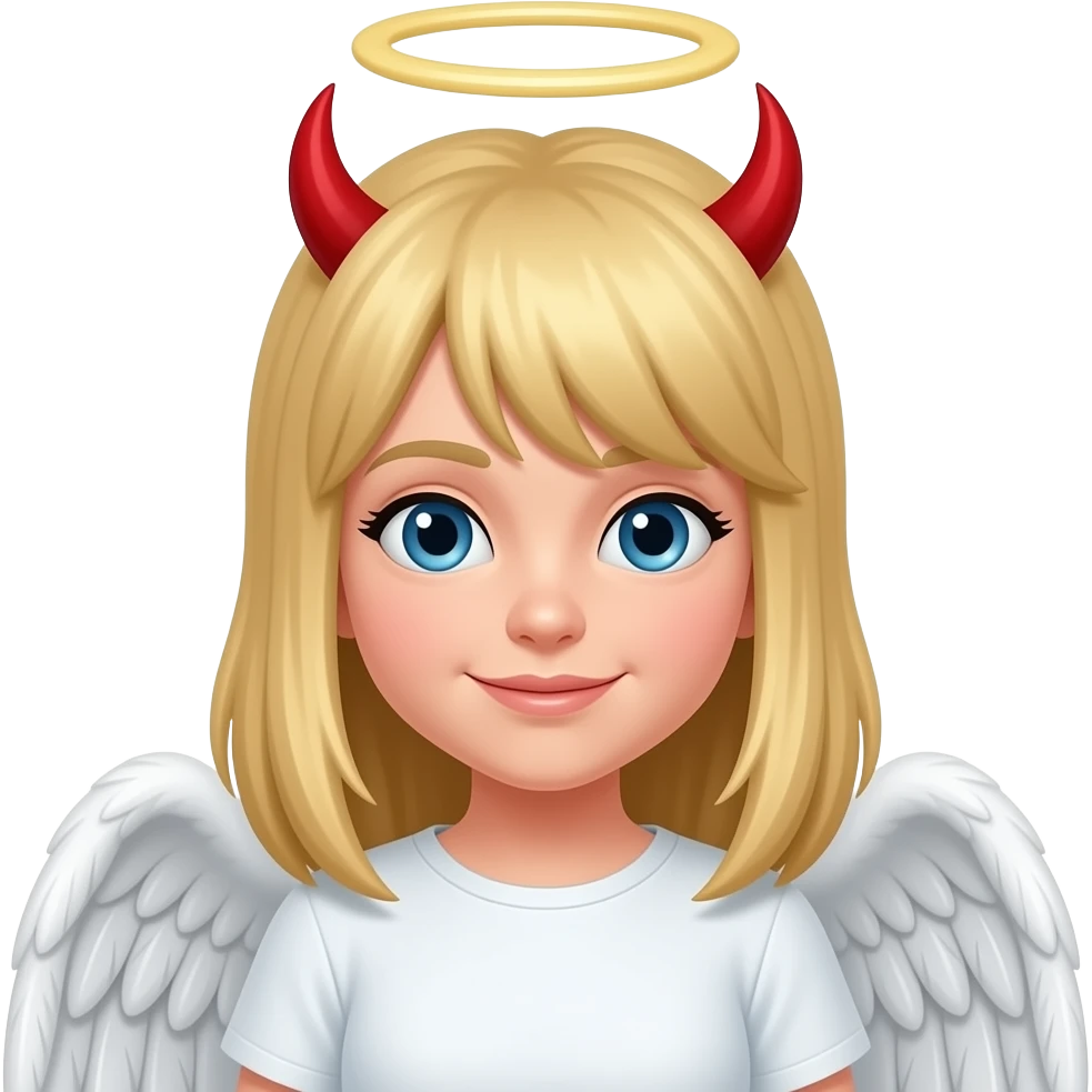 Ange qui porte des antenne de demon emoji