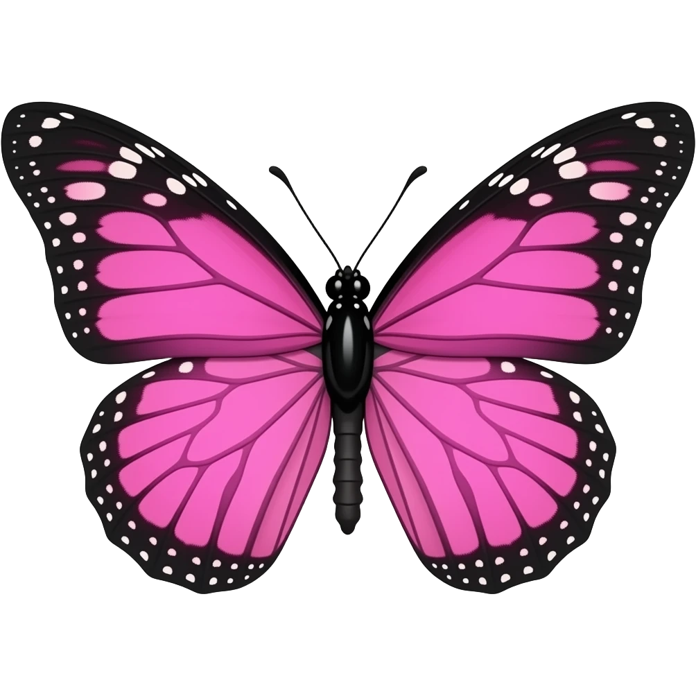 Borboleta 🦋 rosa com preto brilhante emoji