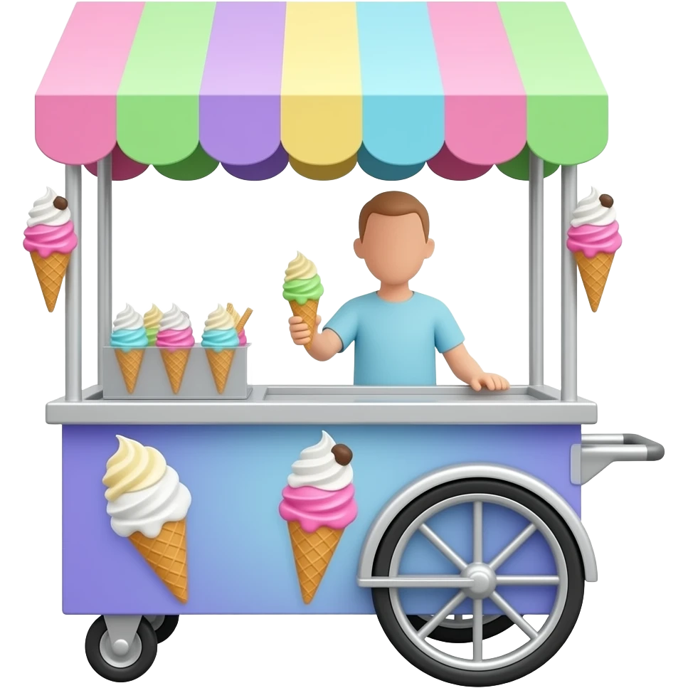 ice cream  vendor cart without shop keeper emoji