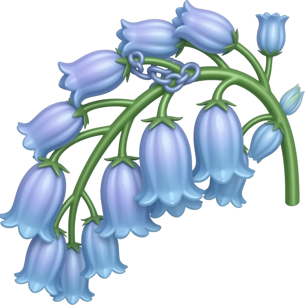 Hanging shiny clear-colored chained Bluebell wall decoration emoji
