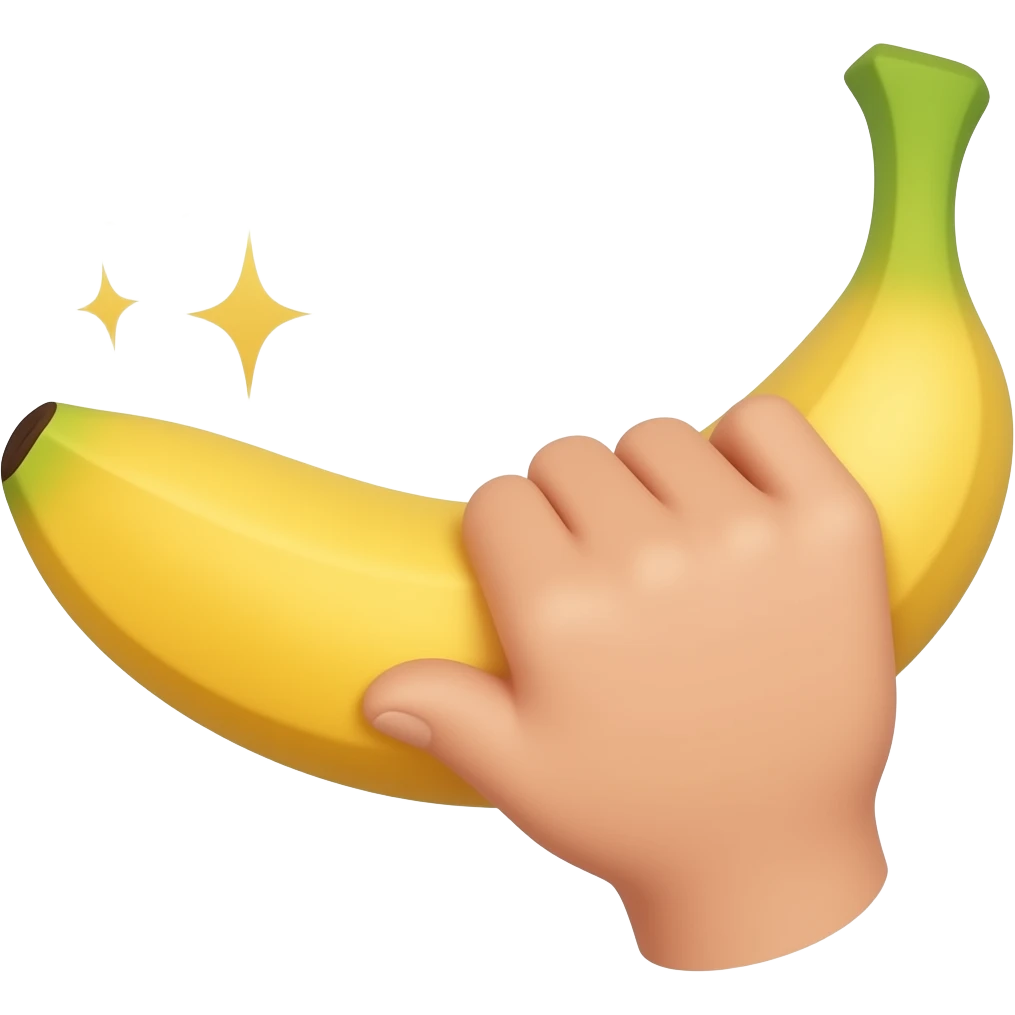 Hand and a banana emoji