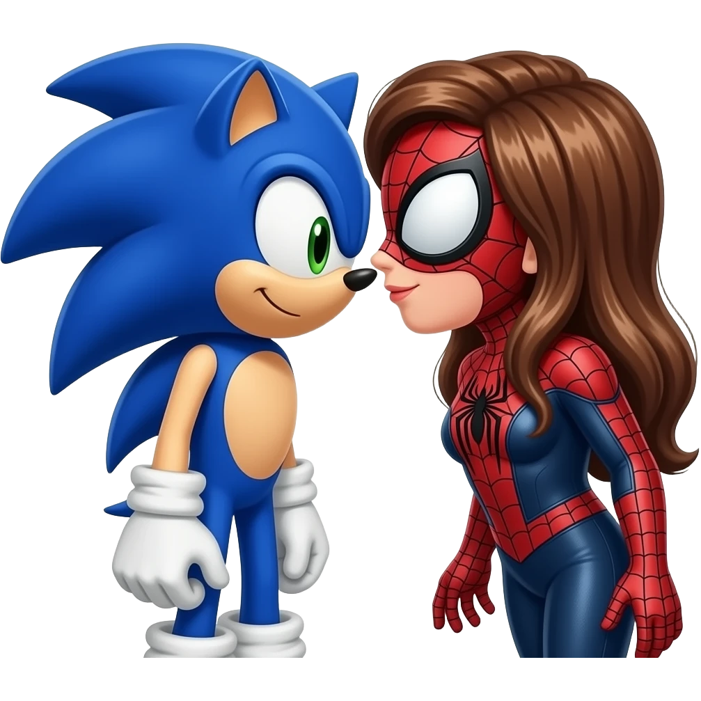 sonic  e mulher aranha love rosto emoji