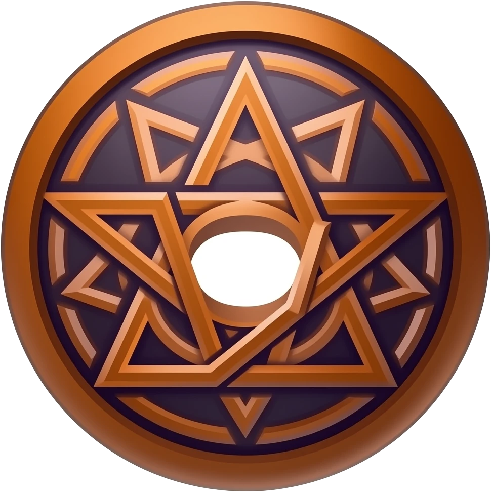 Umbra pontifex, a role that represents leadership and power. I need a ring that represents dark magic, using orange and purple as a color scheme. I wan embossed details to represent mysterious occultism emoji