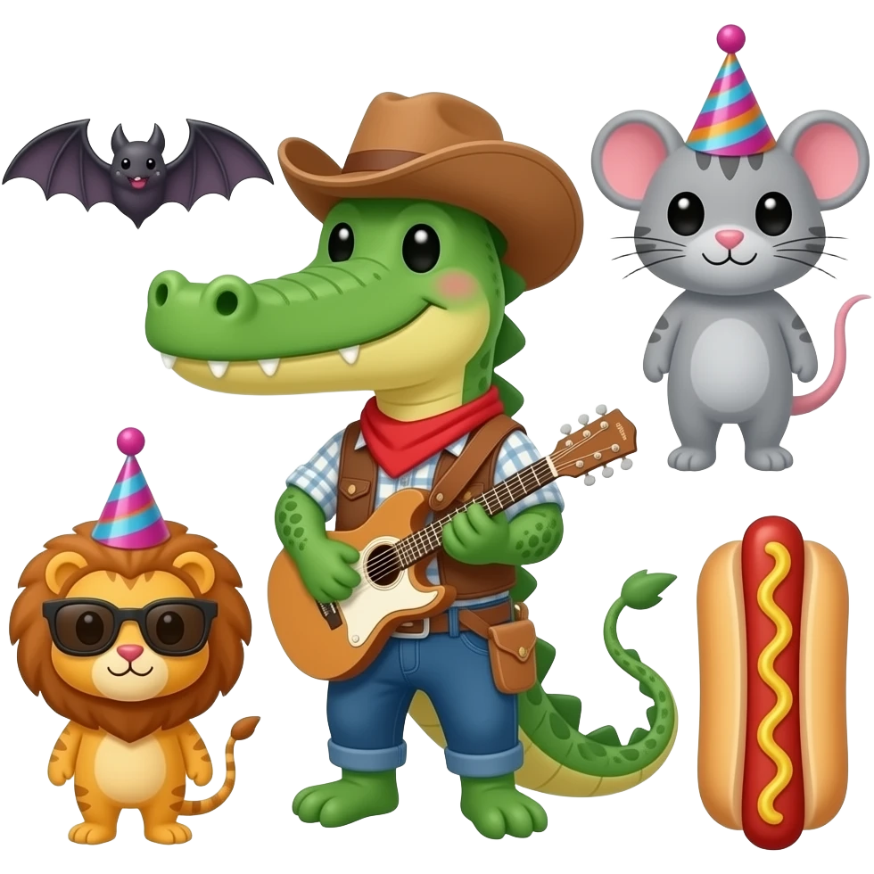 Cute 🐊 wish cowboy cute 🦎 wish guitar cute 🐈 wish milk cute 🦇 wish sunglasses cute 🦁 wish hot dog cute 🐀 wish party hat emoji