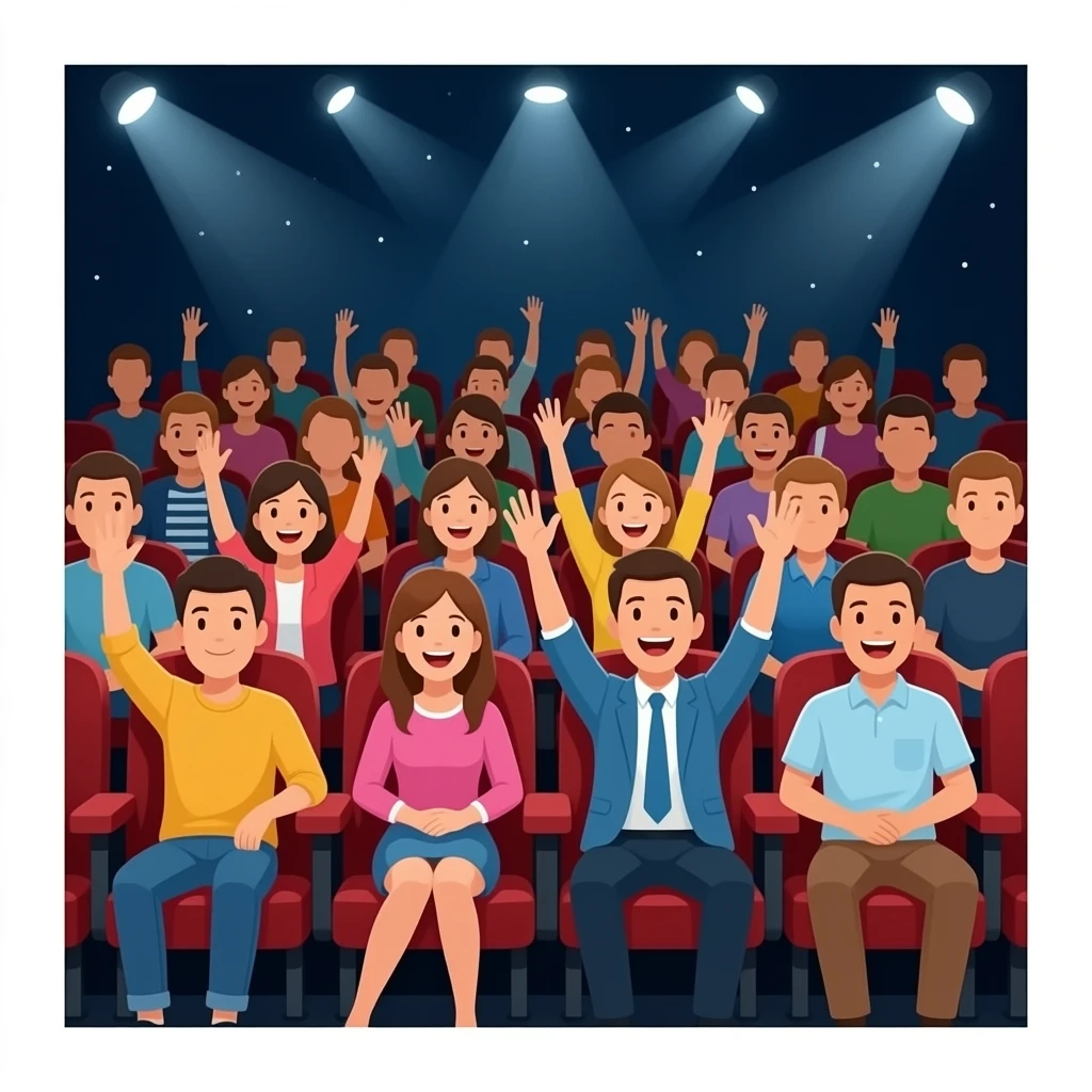 Theater Crowd Cheering Sit Down emoji