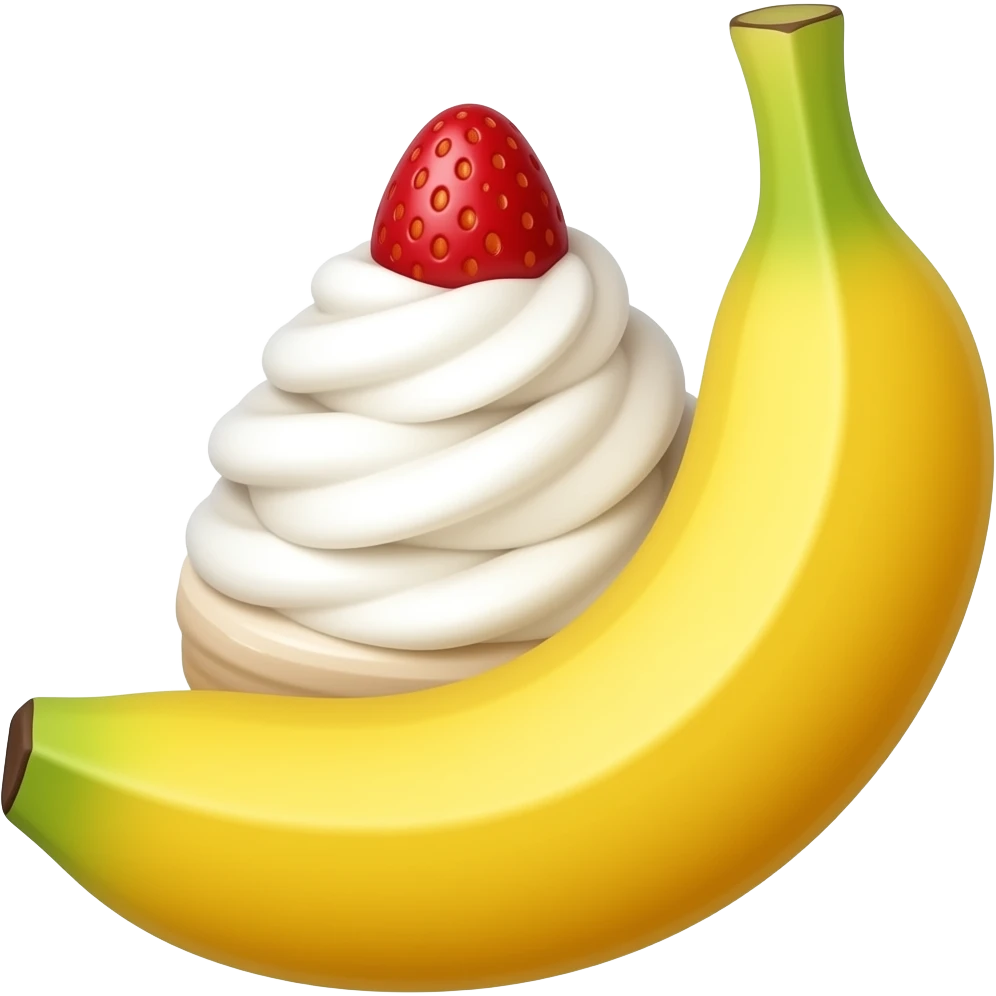 Dessert with banana emoji