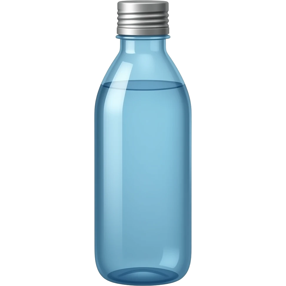 Make a blue water bottle with a metal coulor cap but its plastic and include the full view of the water bottle up to down emoji
