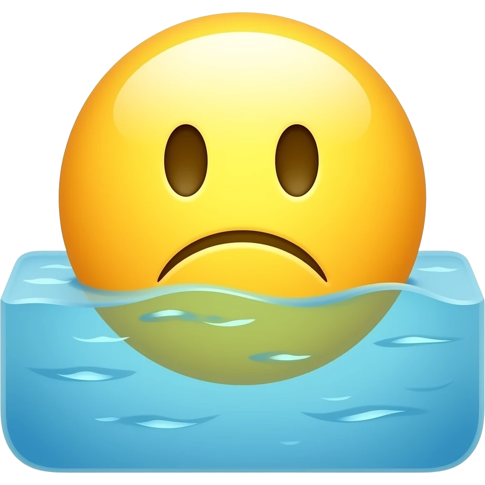Smile jaune triste qui se noie sous l’eau emoji