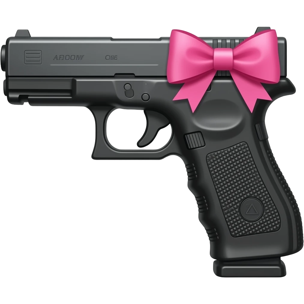 A very detailed Glock 17 with a pink bow emoji