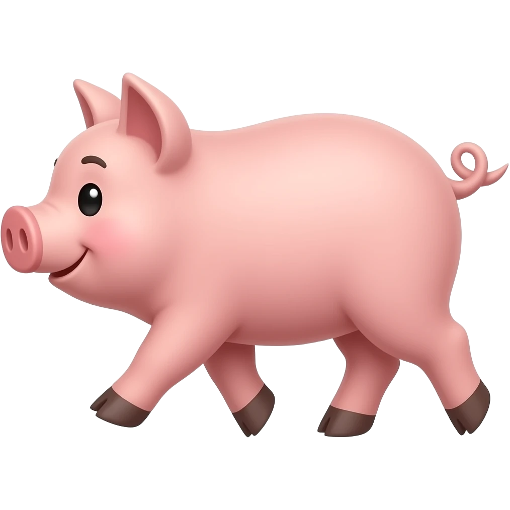Cartoon piglet walk emoji