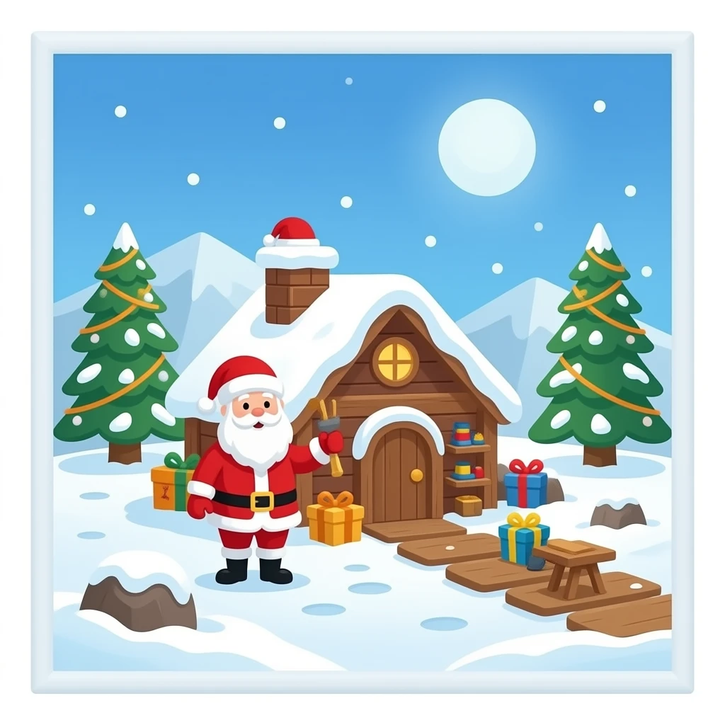 The North Pole Santa workshop emoji