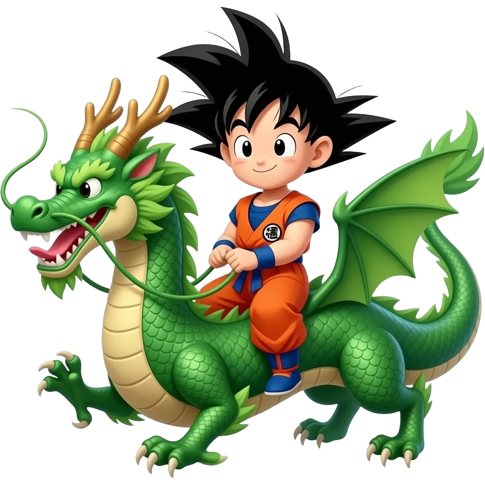 Cute Goku on dragon emoji