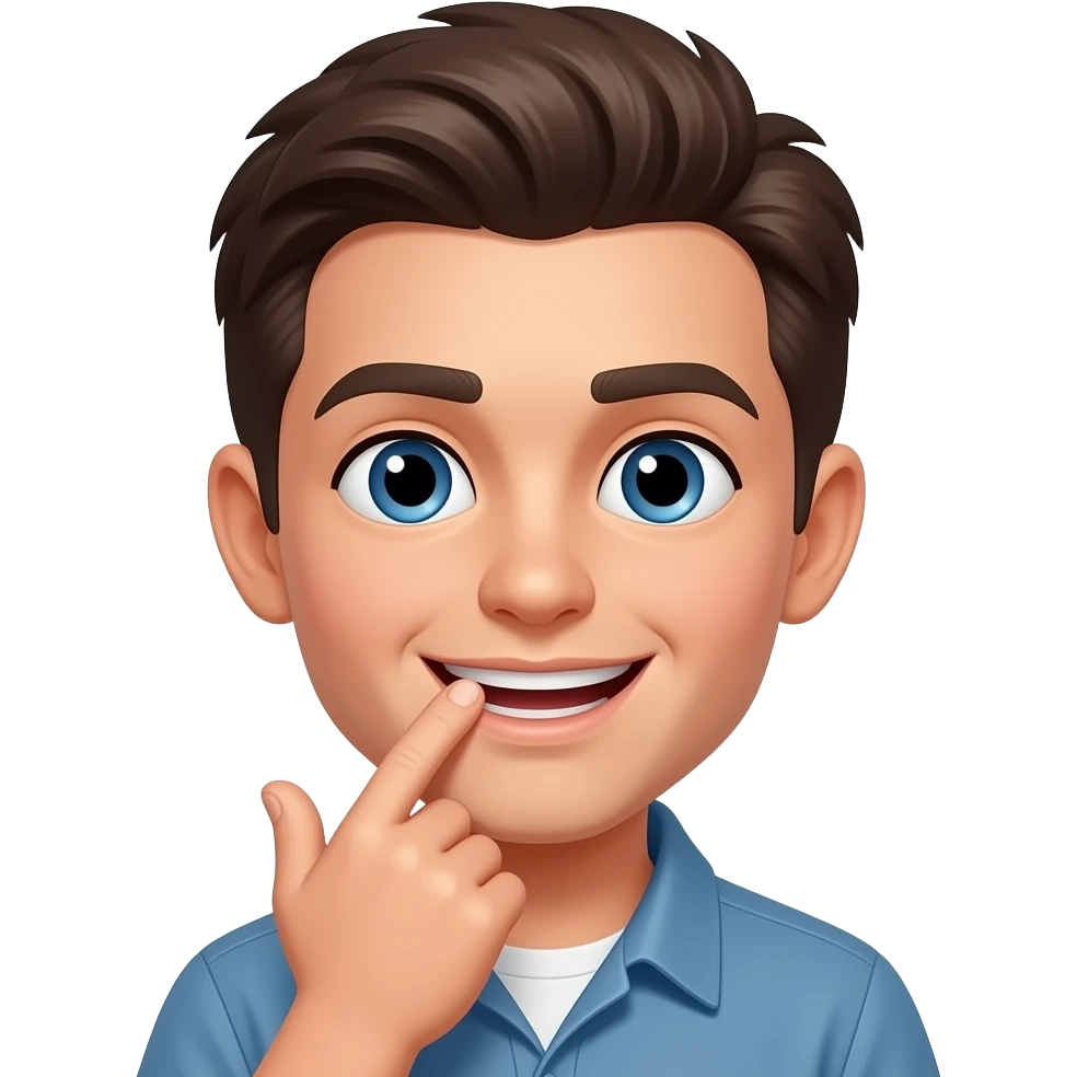 Genz finger bite trend as an emoji emoji