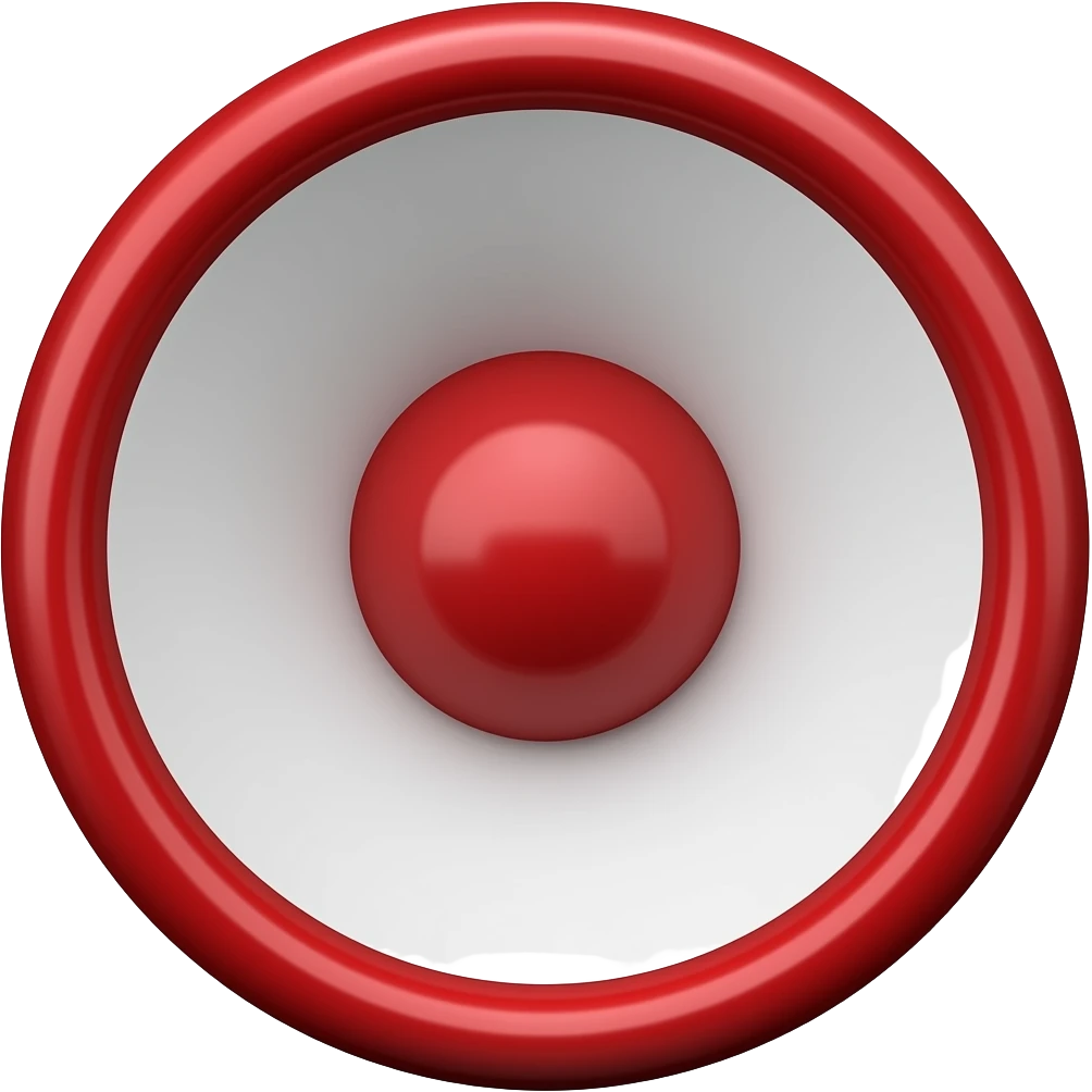 Loudspeaker red and white emoji