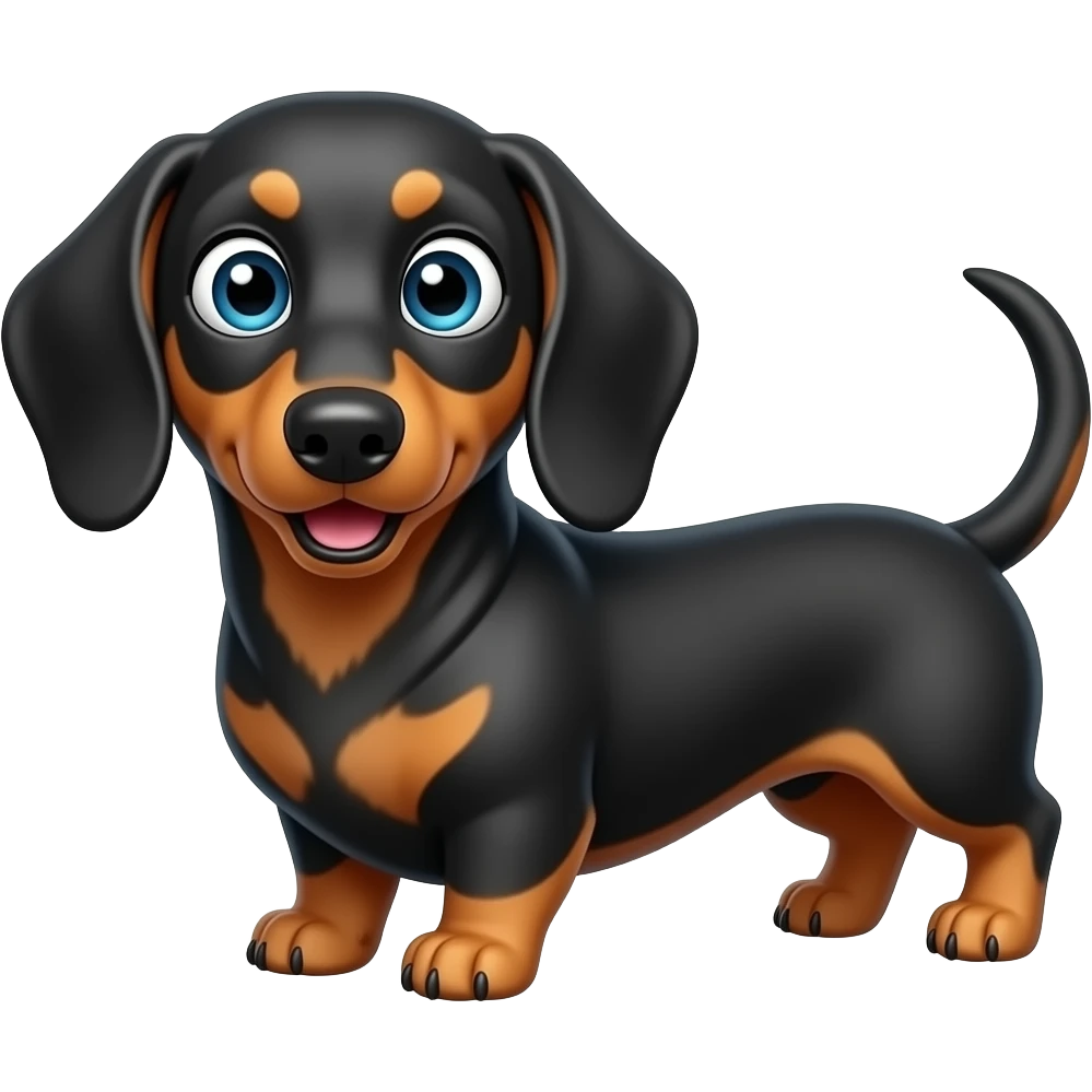 surprised dachshund wide eye full body emoji