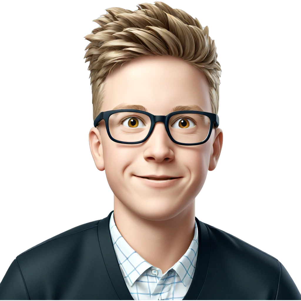 smiling boy in glasses portrait emoji