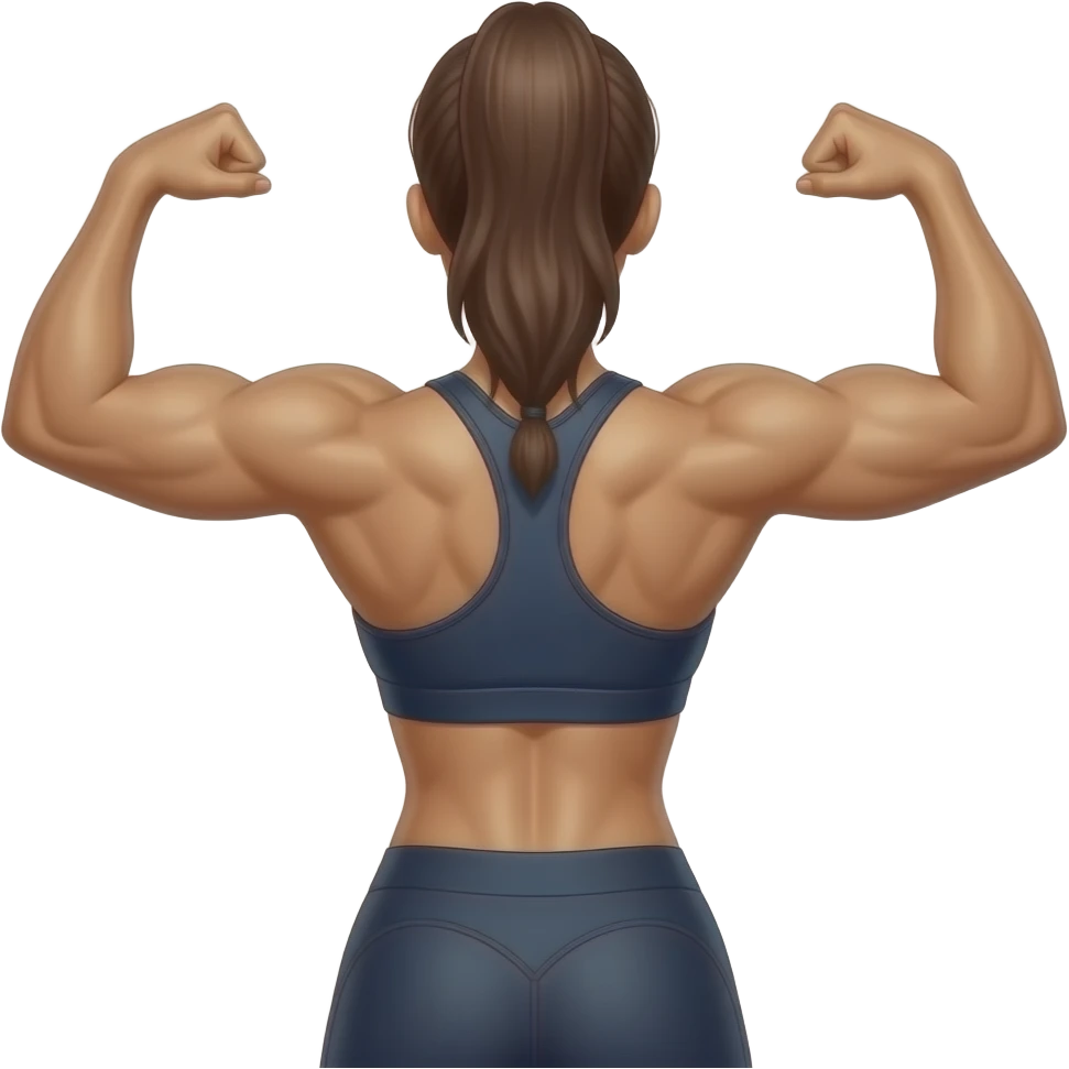 gym women with back arched flexing closeup emoji