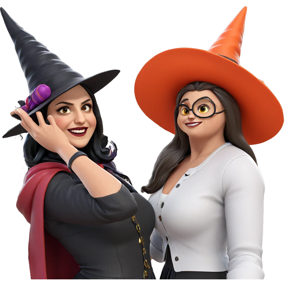 witchy girls on bicycles emoji