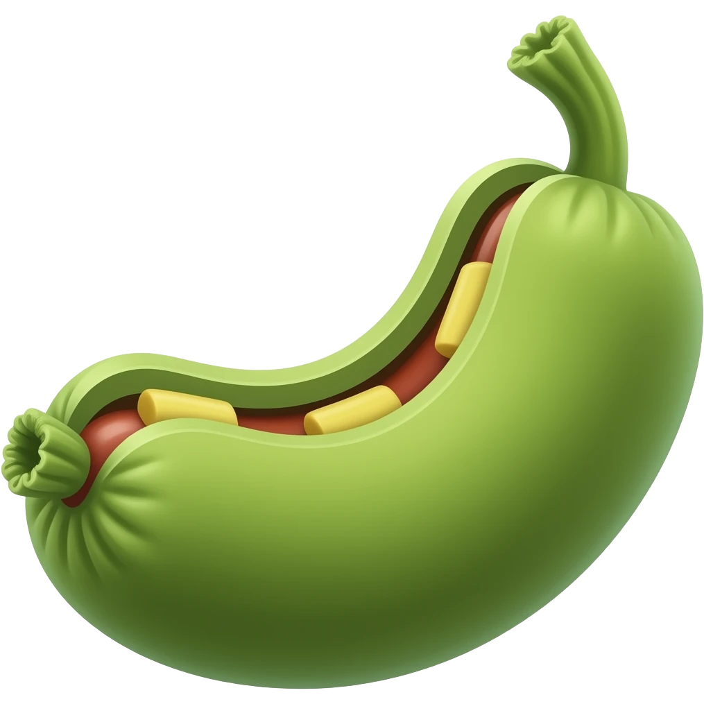 Green weenie emoji