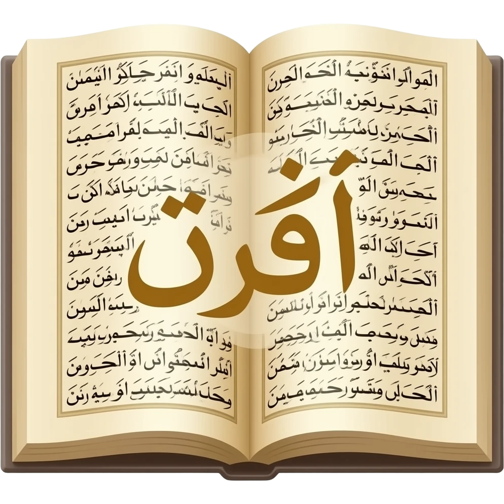 Let it be a Quran with open pages and write اِقْرَأْ in Arabic in the middle. emoji