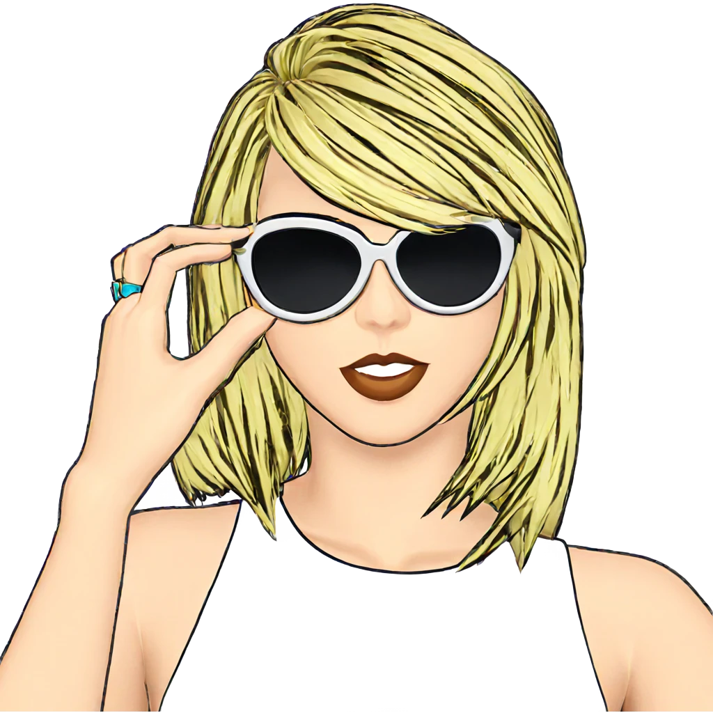 blonde girl with sunglasses emoji
