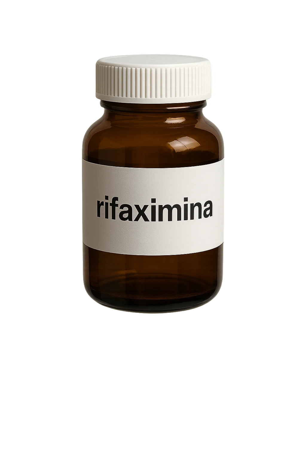barattolo di medicinale con la scritta "rifaximina" sull'etichetta fluttua in aria, iperrealistico 4k emoji