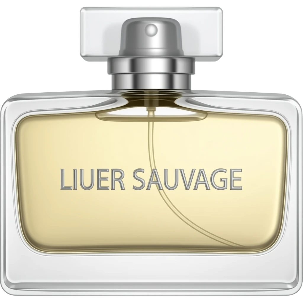 Ecrit sur la bouteille de parfum Lueur sauvage emoji