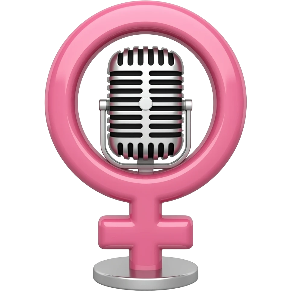 female symbol with a mic emoji