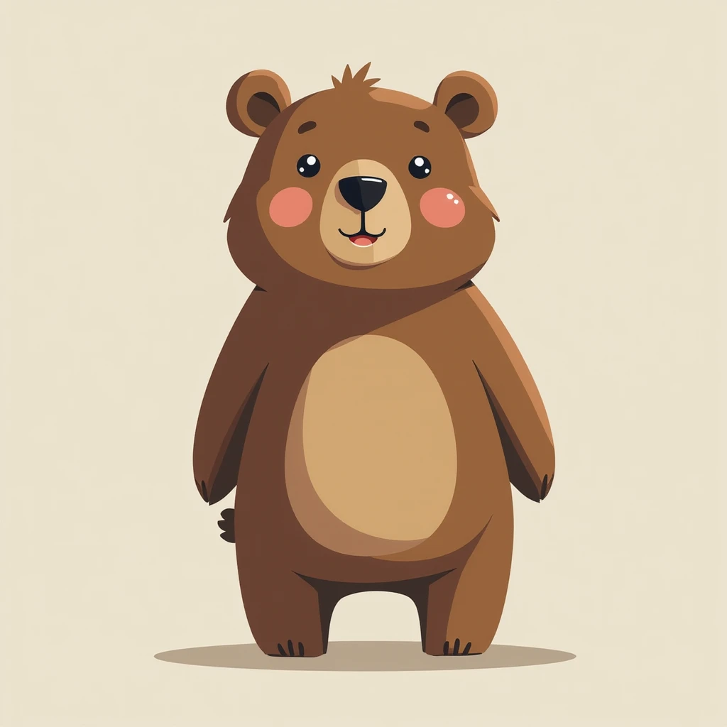 Flat design style bear emoji