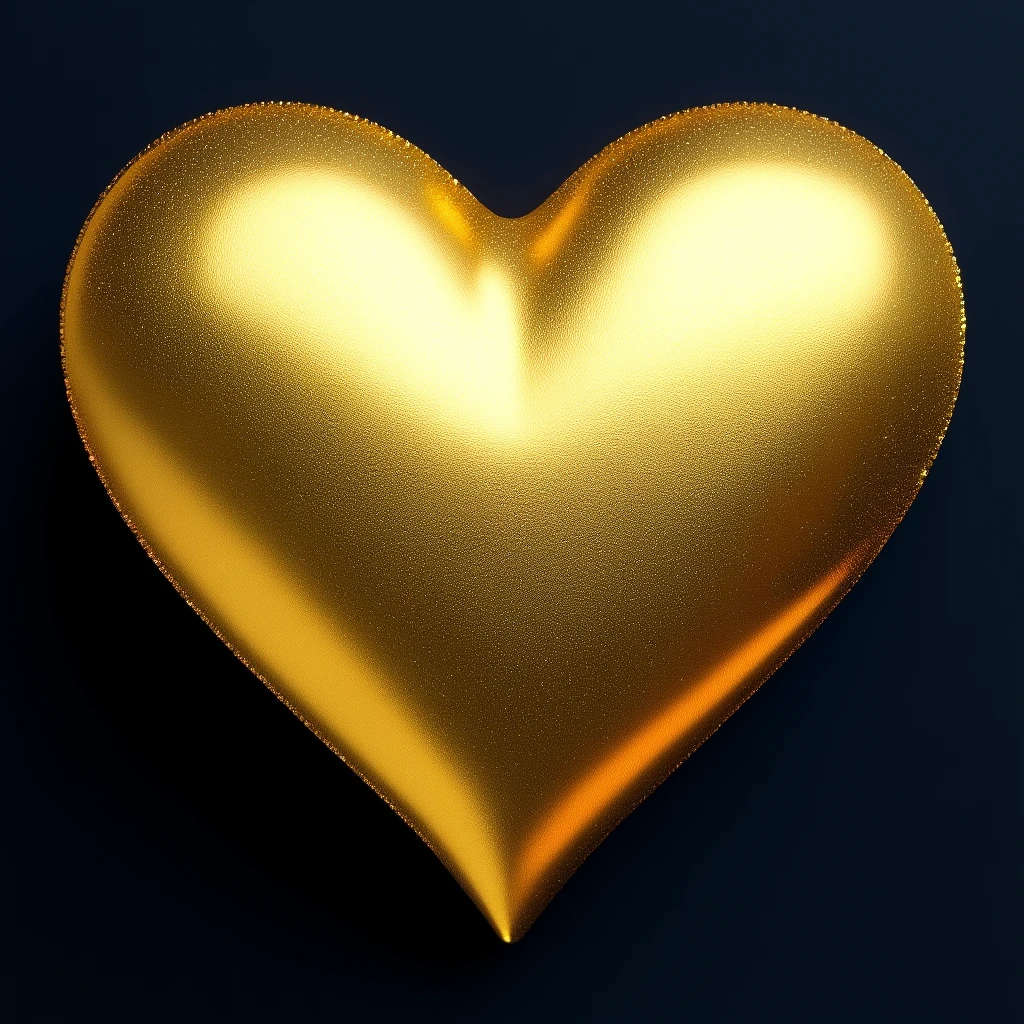 heart with a holographic gold shimmer emoji
