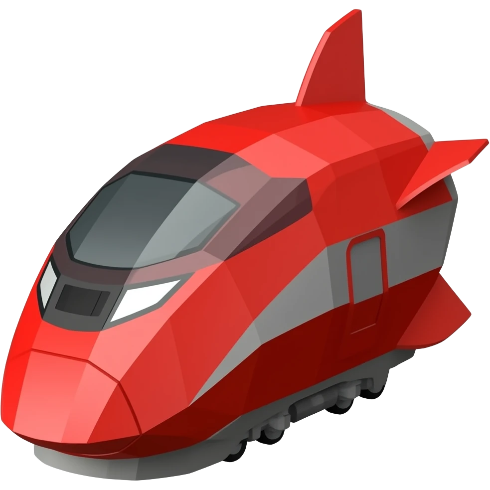 3d Lowpoly bullet train emoji
