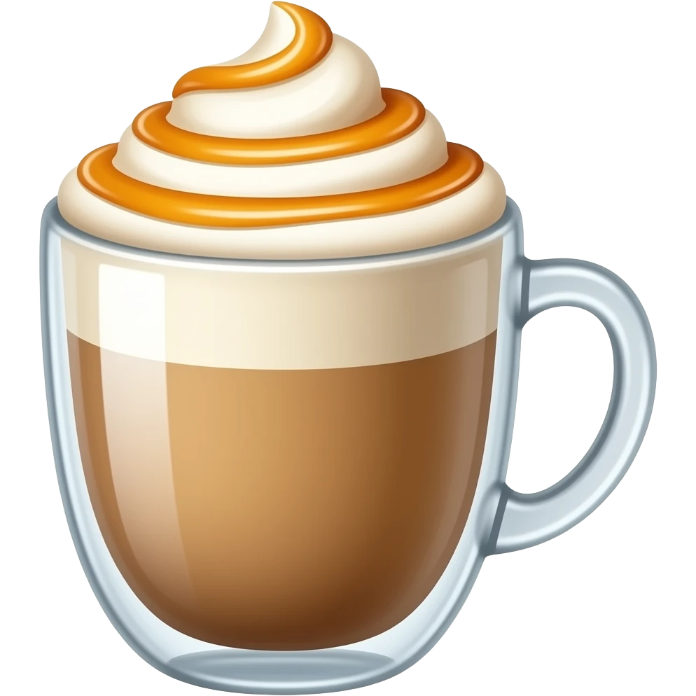 cup of caramel macchiato with drizzle of caramel on coffee emoji