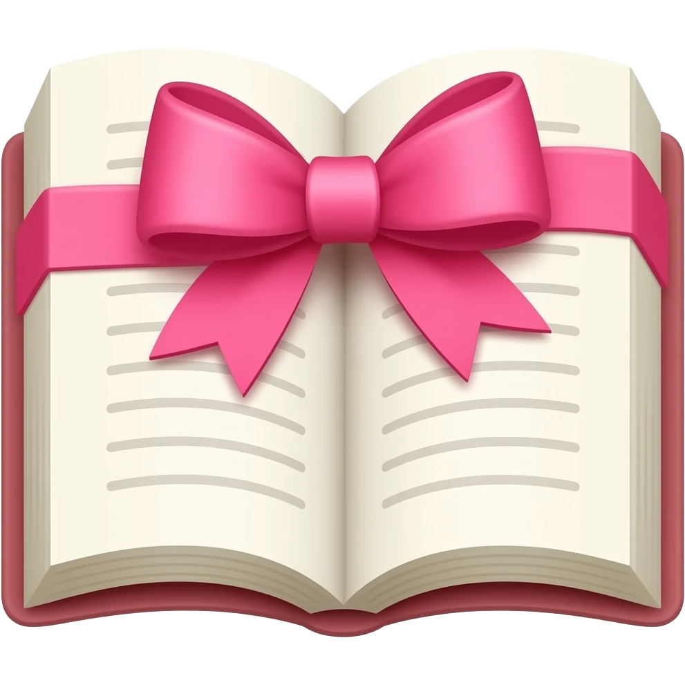 aesthetic bible open with a pink bow emoji