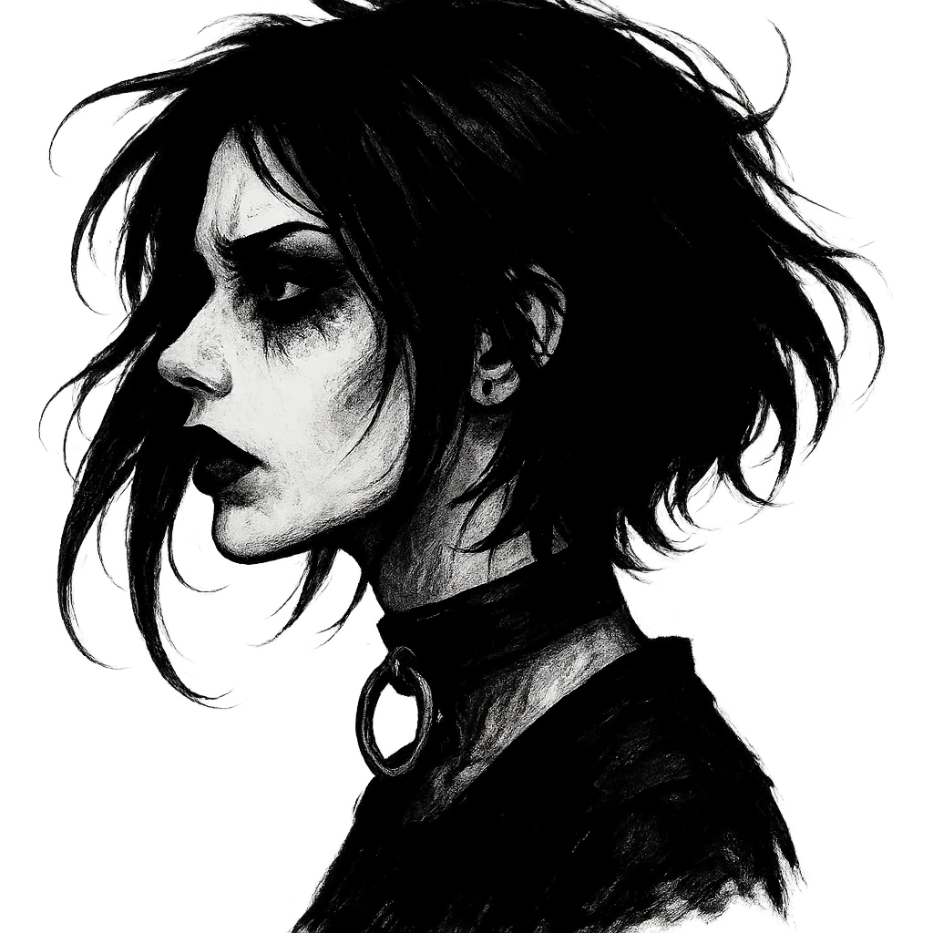 goth scary profile girl, remove background emoji