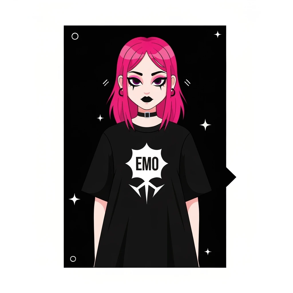 emo banner, cute, expressive, minimal, variation 2 emoji