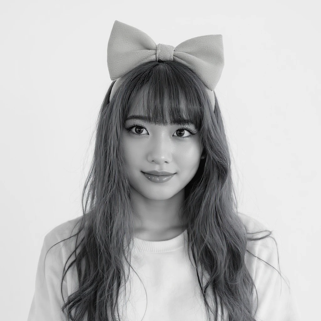 Remove background, keep bow edges crisp, preserve black and white dslr photography style, with no background. emoji