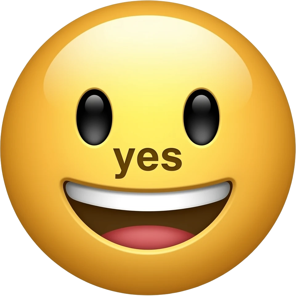 make a emoji that says yes n like word yes emoji