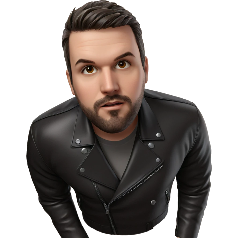 handsome boy in leather jacket emoji
